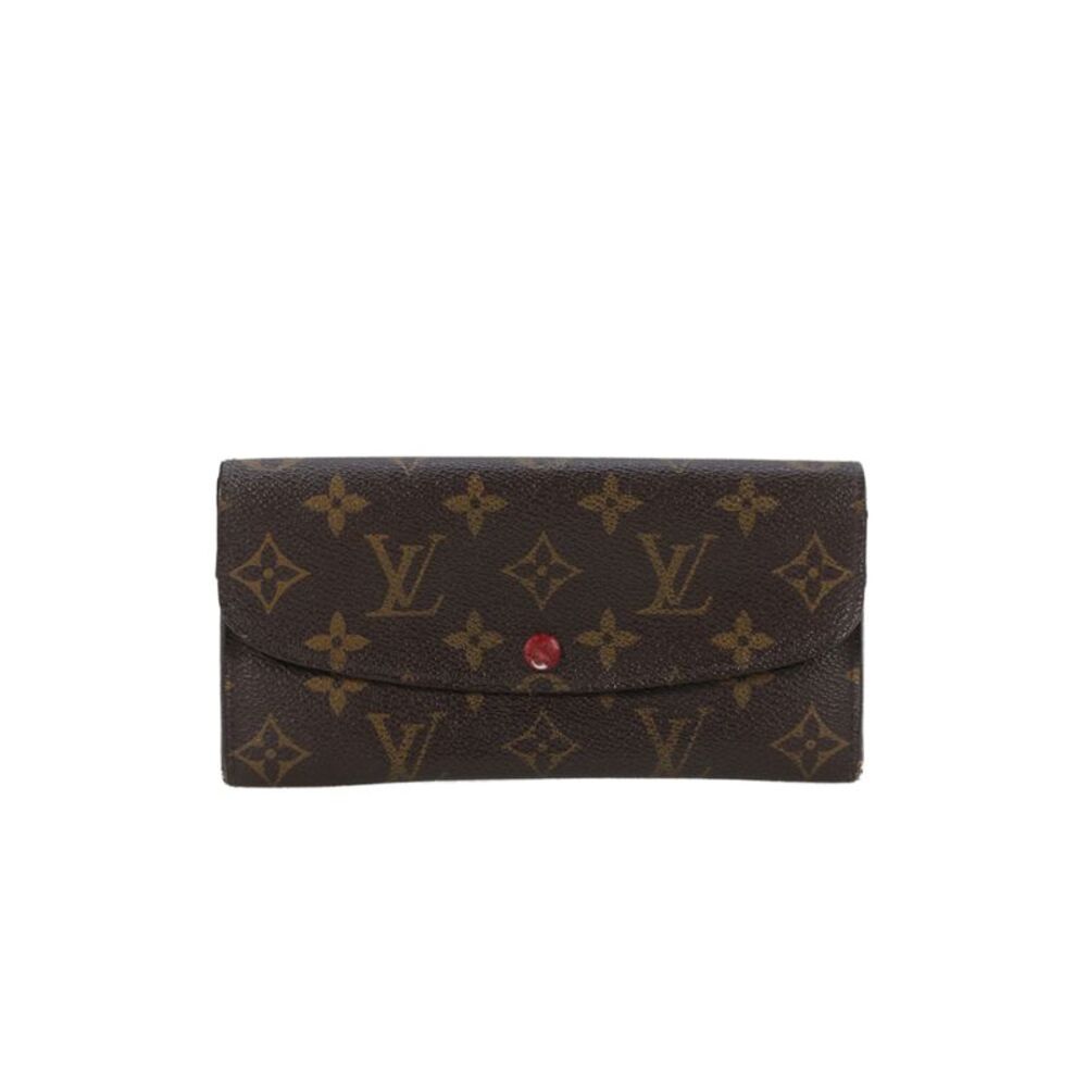 Louis Vuitton Womens Monogram Coated Canvas Emilie Wallet 7.5"